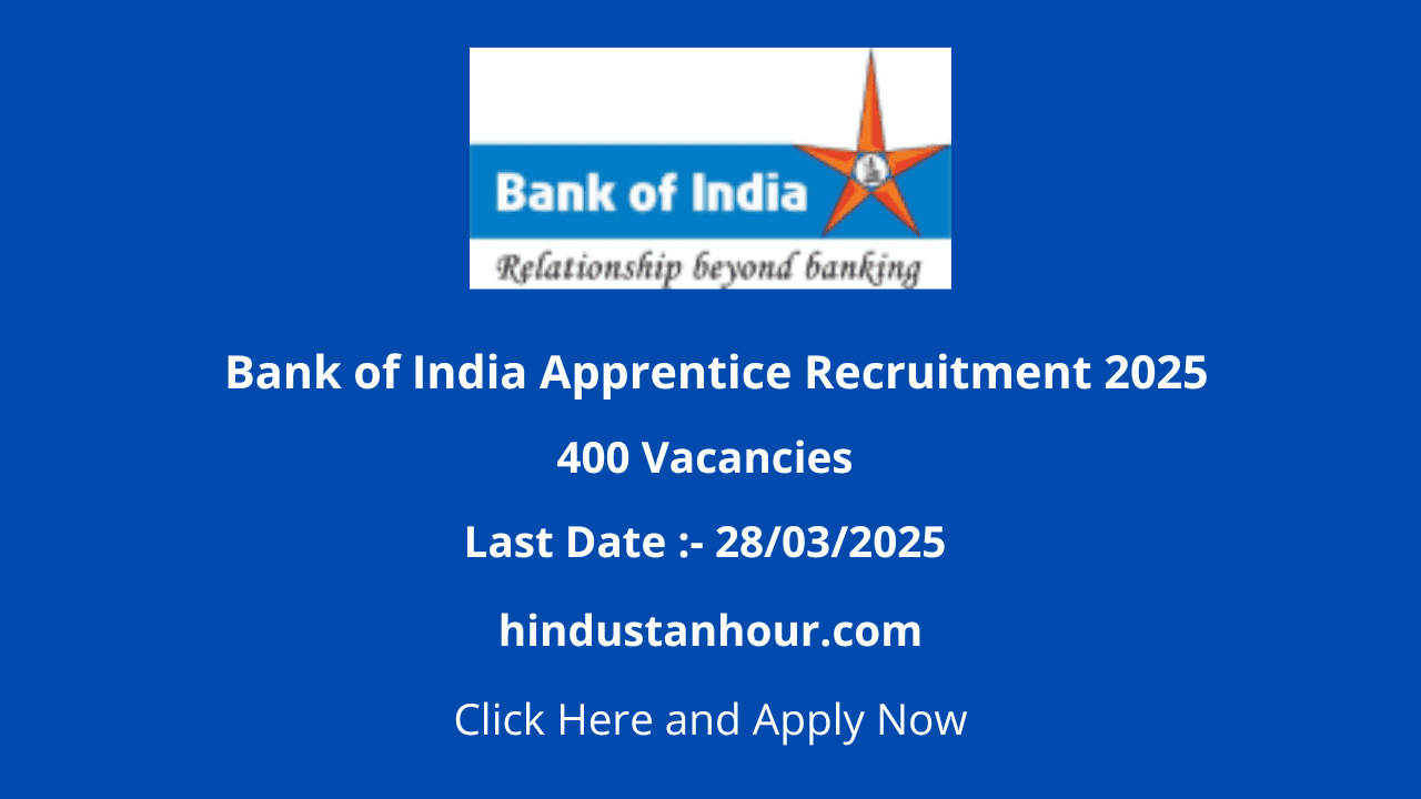 Bank of India Apprentice Recruitment 2025