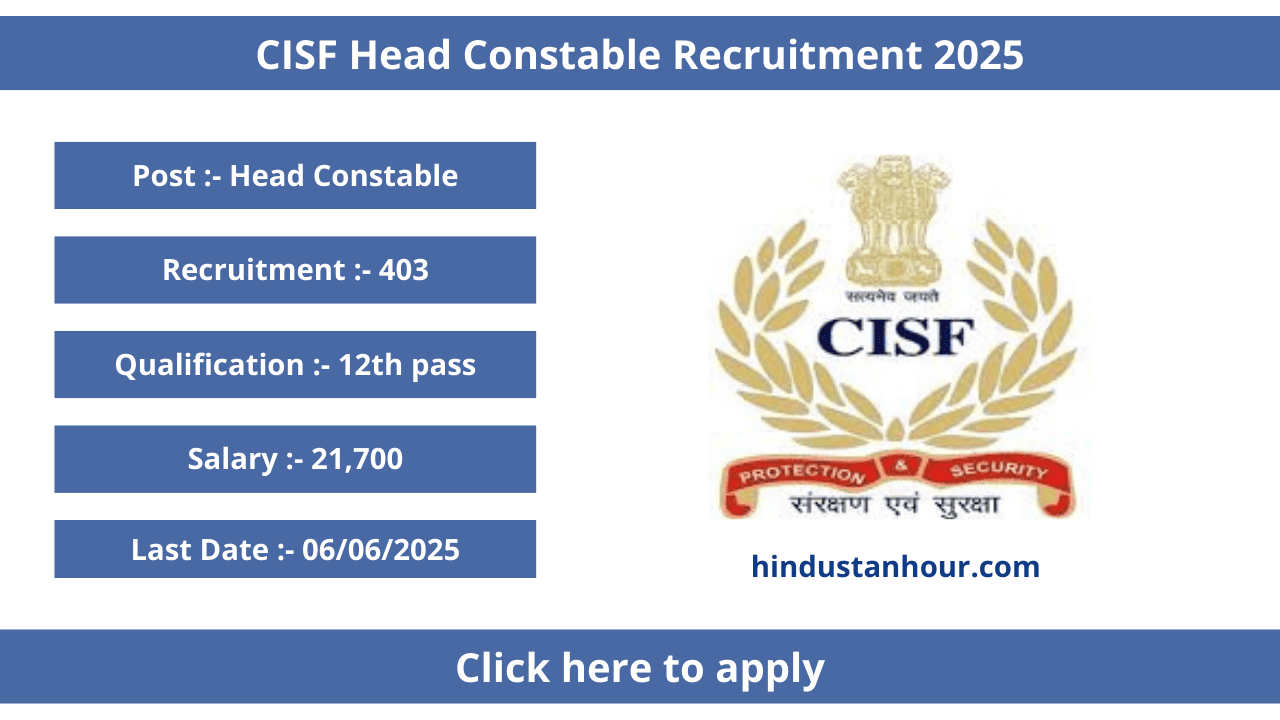 CISF Head Constable Recruitment 2025
